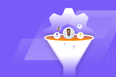 Illustration of automating lead management with business software.