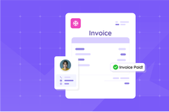 Illustration of creating invoices online and automating invoicing.