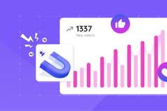 Illustration of strategies to attract more visitors to a website.