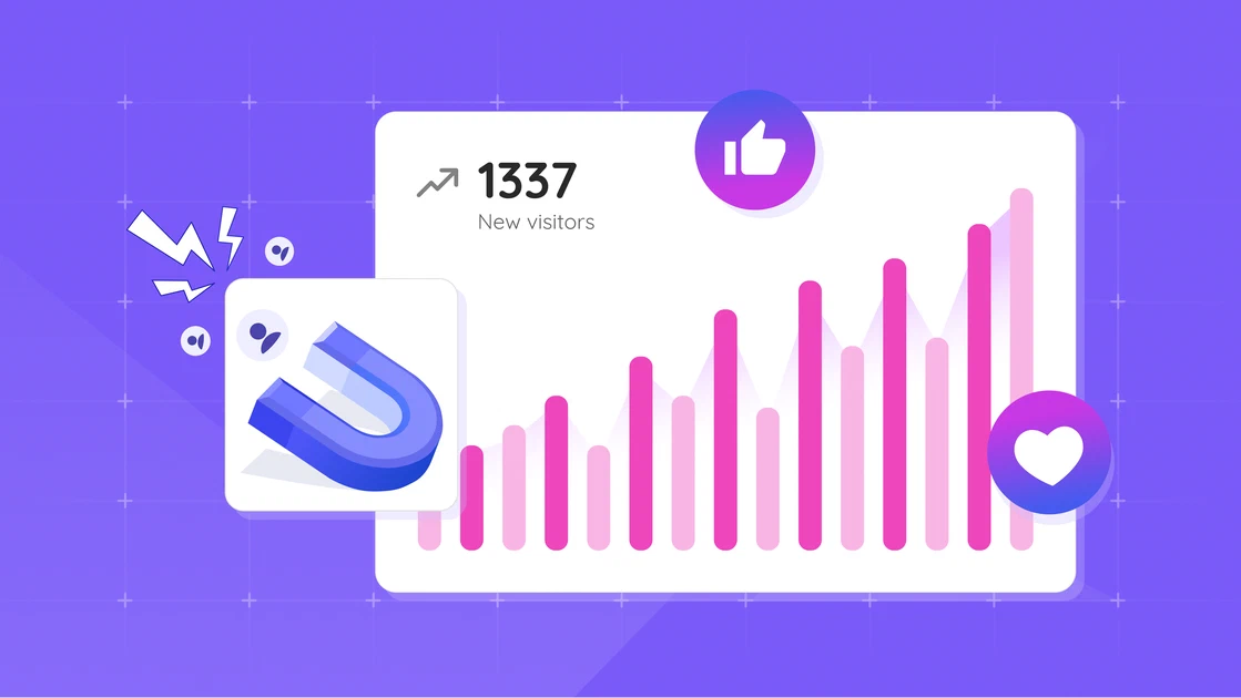 Illustration of strategies to attract more visitors to a website.