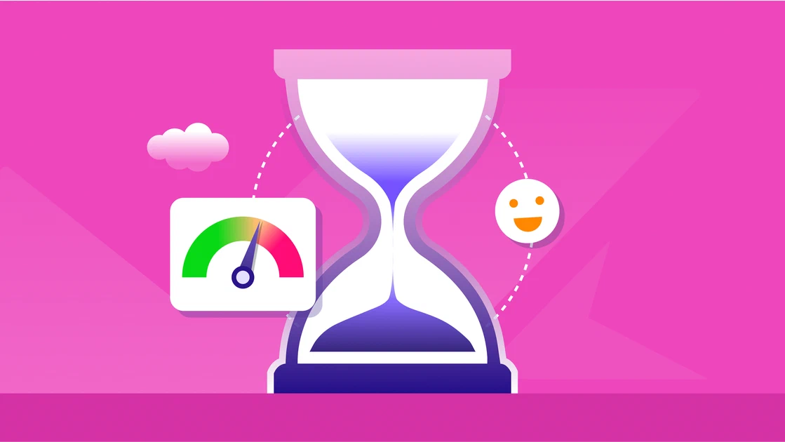 Illustration of reducing workload and stress with business software.