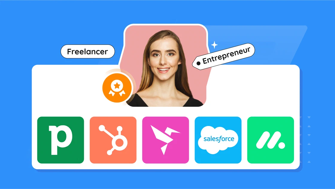 Illustratie van de top 10 CRM-systemen voor mkb en zzp'ers.