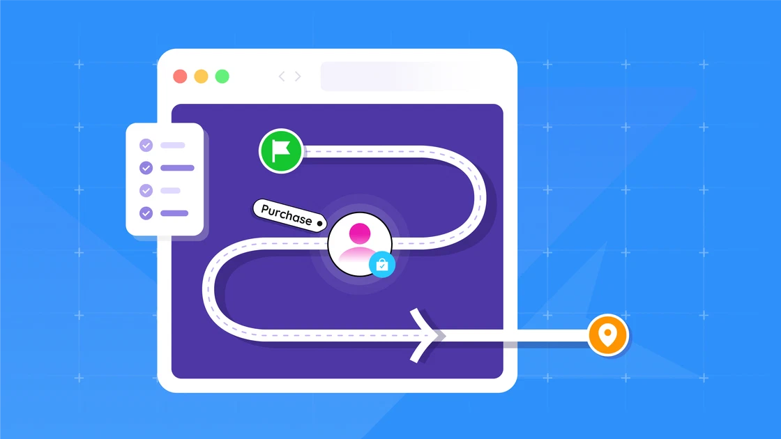 Illustration of a customer journey map and its stages.