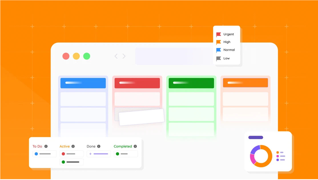 Illustration of project management software for organizing work and teams.